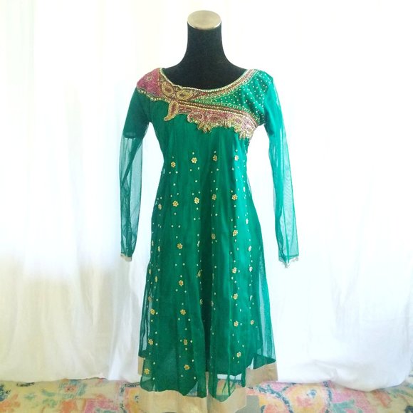 Dresses & Skirts - Emerald Goddess Stunning Kurti Style Dress Juniors Size XL Women's M